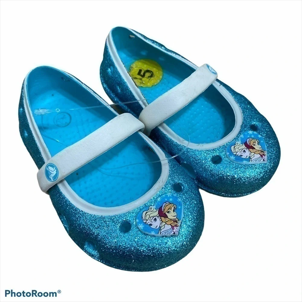 Crocs Frozen Mary Jane Flats Sandals Sz 5 Disney